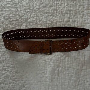 Linea Pelle Tan Perforated Leather Belt